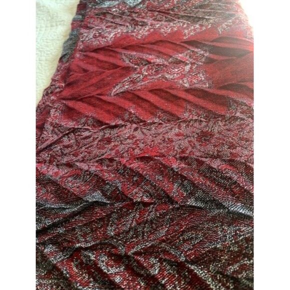 Womens Burgundy and Silver Infinity Scarf 28"x76" - Picture 12 of 13